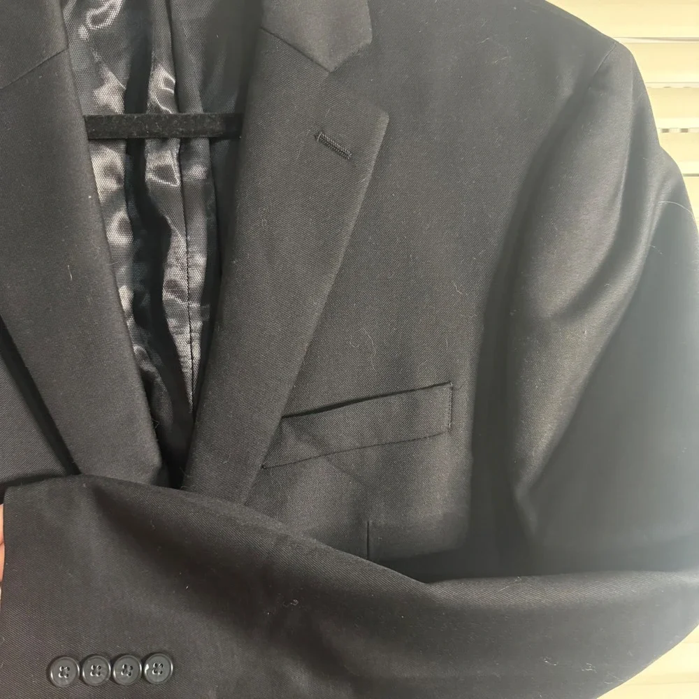 Tasso Elba Mens 38R Blazer Black Wool Cashmere Blend 2 Button Sport Coat Macy's